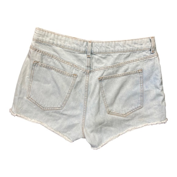 H&M Women’s Light Wash High Waisted Denim Jeans Shorts Size 14 - Picture 10 of 12
